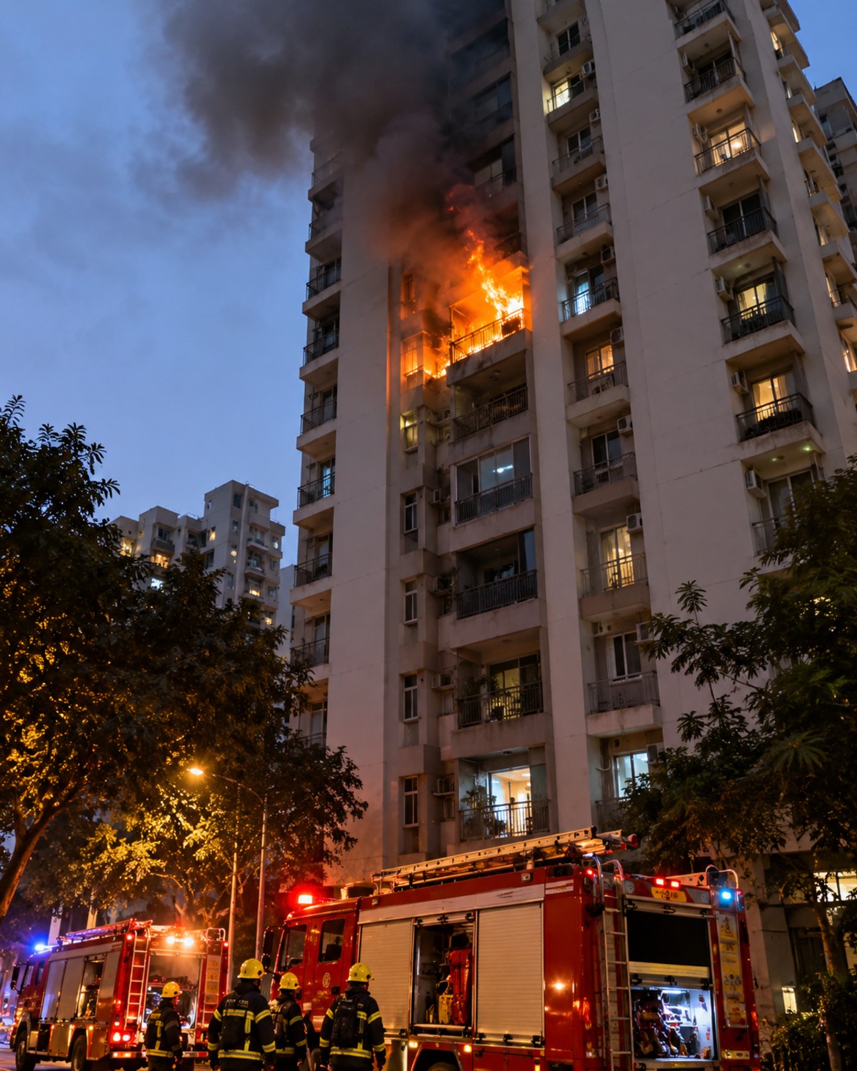 Fire Breaks Out in Tilak Nagar High-Rise